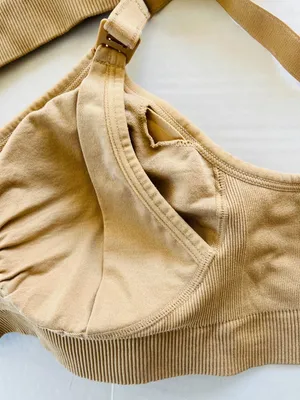 HOFISH‎ Bundle 2 Sz M Tan Full Bust Seamless Nursing Maternity Bras Bralette thumbnail 7