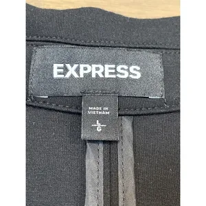 Express Stretch Tuxedo Single Button Blazer Black Size L thumbnail 2