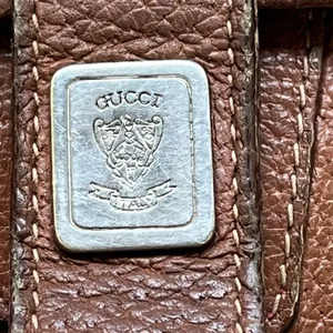 Gucci Vintage Brown Leather Messenger Crossbody Bag Est. 1970's Era thumbnail 15