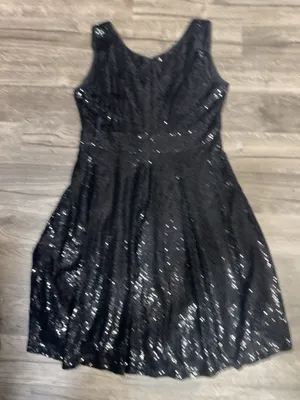 GRACE KARIN Black Sequin Fit & Flare Cocktail Dress Size L thumbnail 3