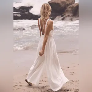 Free People Soleil jumpsuit romper crochet linen One Piece, XS thumbnail 3
