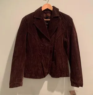 NWT Siena Espresso Chocolate Brown Leather Suede Blazer Jacket 10 thumbnail 1