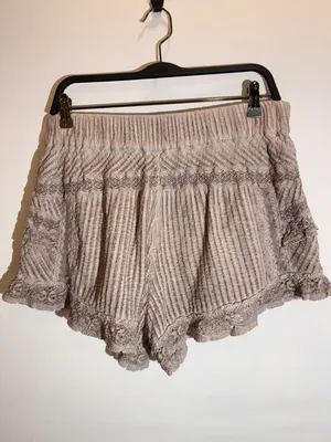 Free People Adore You Neutral Pieced Lace Boho Festival Shorts Size Large thumbnail 9