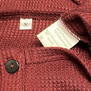 Unbranded Brick Red Pullover Long Sleeve Thermal Crew Neck Shirt- Small thumbnail 7