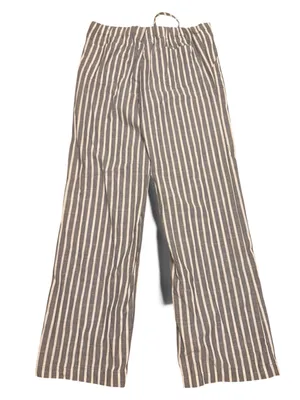NWT Just Living Gray Cream Striped Wide Leg Pants M thumbnail 2