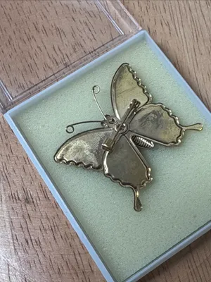 Vintage Iridescent Multicolor Butterfly Brooch - Elegant Women’s Jewelry thumbnail 4