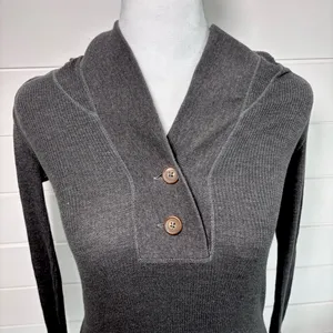 American Eagle Vintage Y2K Gray Long shirt with hoodie Size S thumbnail 2