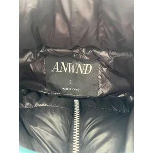 ANWND Cropped‎ Puffer Jacket Full Zip Quilted Lightweight Black Size S thumbnail 5