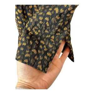 Allen Schwartz Pants Women 0 Black Brown Animal Print Split Hem Flare Trousers‎ thumbnail 6