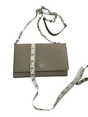 Tory Burch Robinson Chain Wallet in French Gray NWOT thumbnail 4
