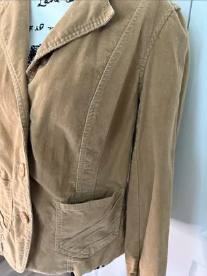 Women’s Tailored Corduroy Blazer Jacket in Tan Size M thumbnail 2