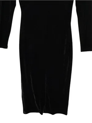 NEW REISS Macey Velvet Midi Dress in Black Size 4 thumbnail 11