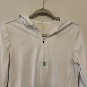 ALO Womens Size Medium White 1/4 Zip Athletic Activewear Pullover Hoodie Jacket thumbnail 2