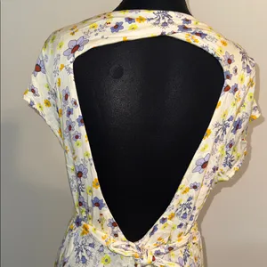 Free People Chic Floral V-Neck Mini Dress thumbnail 6