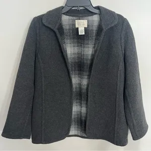 Women's Vintage Field‎ Manor Wool Blend Open Front Jacket Coat Size 6 Gray thumbnail 1