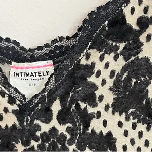 Intimately Free People Black‎ Velvet Burnout Damask Mini Dress Lace Trim Small thumbnail 10
