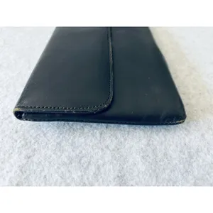 Vintage Black Leather Clutch Purse 1950s 60s made in England Rikes Dayton Ohio thumbnail 3