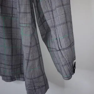 Venezia 18 Black White Fine Plaid Jacket Plus Green thumbnail 5