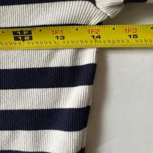 Ralph Lauren Zipper-Trim Top Navy and White Striped Long‎ Sleeve Top Sz Medium thumbnail 7