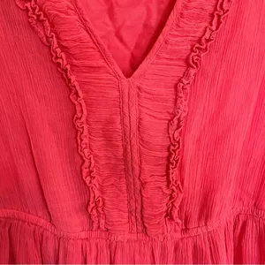 Women’s Sundance Monaco Meetup Sundress Coral Lined Flutter Sleeve‎ Size Small thumbnail 3