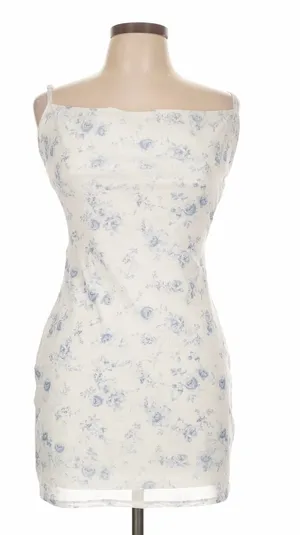 Garage White/Blue Floral Mini Dress thumbnail 1