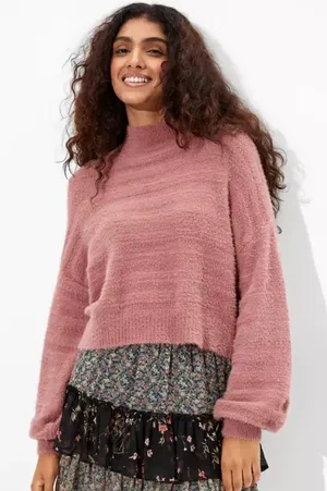 American eagle cropped turtle neck sweater thumbnail 1