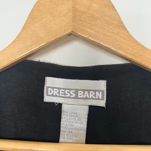 Vintage Dress Barn Black Linen Embroidered Sleeveless Blouse thumbnail 4