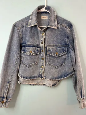 Women’s Mono B faded blue denim jackets small thumbnail 1