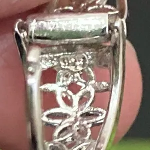 925 Signed Sterling Silver Flower Filigree Huggie Mini Hoop Earrings 3g. thumbnail 12