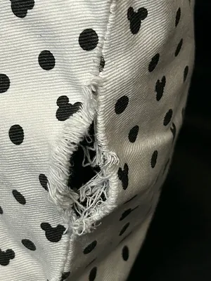 Walt Disney World Disneyland Resort Mickey Mouse Polka Dot White Black Tote Bag thumbnail 6
