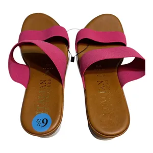 Italian Shoemakers Pink Double Strap Wedge Slide Sandals NWOB Women's 6.5 thumbnail 9