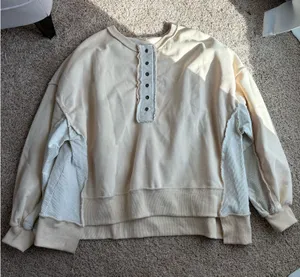 Peach Love Oversized Henley Pullover thumbnail 1