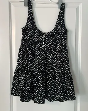 Urban Outfitters Tank Tiered Romper Black and White Size XS Flowy Lightweight thumbnail 1