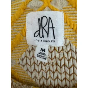 dRA Los Angeles Yellow White Chevron Lattice Midi Dress Pockets Womens M‎ thumbnail 2