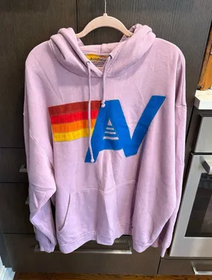 Aviator nation VINTAGE LOGO RELAXED PULLOVER HOODIE - FADED GRAPE embrobroid xxl thumbnail 1