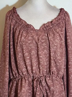 Universal Thread Pink Print Boho Blouse Size XL thumbnail 3