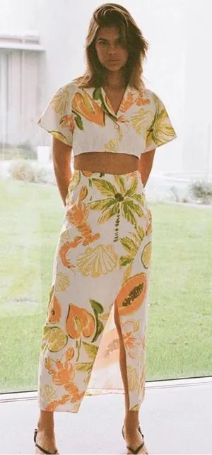 Sabo Skirt Tropical Crop top sz 4 thumbnail 1
