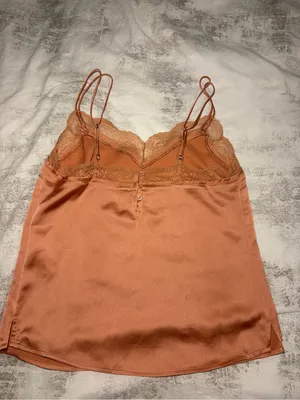Abercrombie & Fitch Lace-Trim Cami in Terracotta thumbnail 6