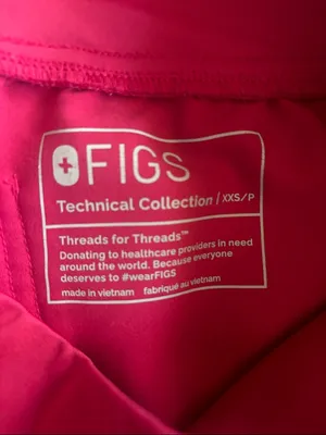 Figs Girls Bright Hot Pink Jogger Sweatpants with Navy Drawstring thumbnail 2