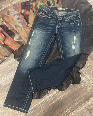 Women's BKE Sabrina Stretch Low Rise Boot Cut Jean Med Wash Chunky Side … thumbnail 1