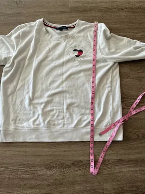 Tommy Hilfiger Womens Crewneck Sweatshirt Large White Heart Logo Cotton Preppy thumbnail 11