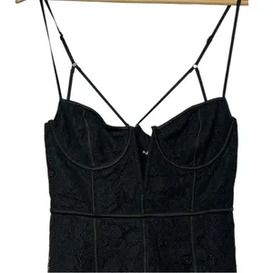 For Love & Lemons Julia Lace Mini Dress Black Women’s Size Medium NWT thumbnail 5