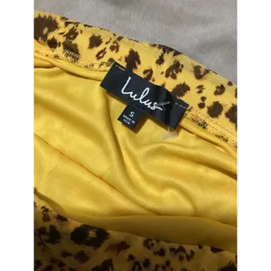Lulu’s Golden Yellow Leopard Print Ruffled Mini Skirt S thumbnail 5