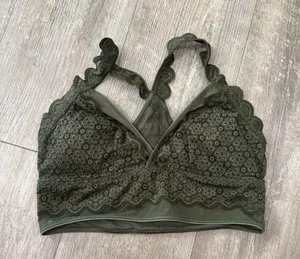 LAST PRICE🍒🤍 AERIE military green lace bralette ✨ thumbnail 4
