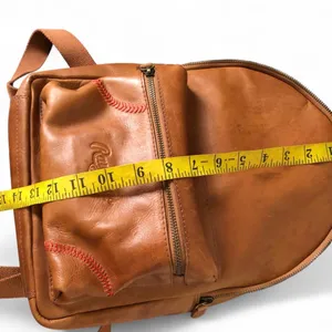 RARE Rawlings Red Label Genuine Leather Backpack Brown Red Stitch NEW Measurement in pics Unisex thumbnail 7