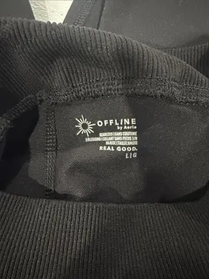OFFLINE By Aerie Real Me High Waisted Extra Hold Thick Legging Woman’s L‎ Black thumbnail 3