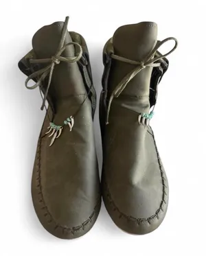 Green Leather Moccasins by Native Size 9.5 thumbnail 1