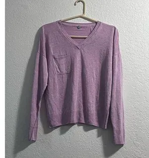 Margaret O’Leary Sweater Top Women's Size M Linen blend purple thumbnail 1