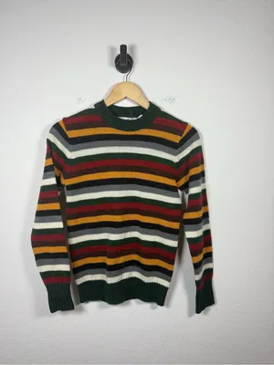 Vintage Genesis Striped Sweater Womens Small Acrylic Wool Made Korea thumbnail 3