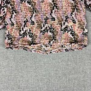 Free People Blouse Womens Small Off Shoulder Puff Sleeve Cropped Floral thumbnail 3